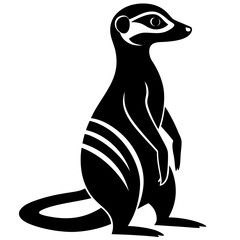 Minimalist Meerkat Silhouette Icon – Perfect for Logos & Designs.