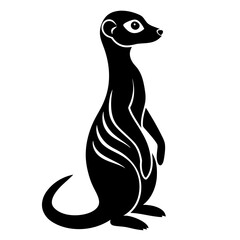 Meerkat Silhouette Vector Icon High-Quality Design on White Background.