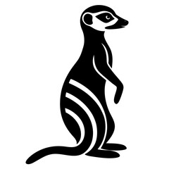 Minimalist Meerkat Silhouette Icon – Perfect for Logos & Designs.