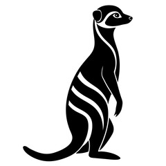 Meerkat Silhouette Vector Icon High-Quality Design on White Background.