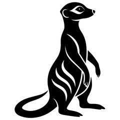 Meerkat Silhouette Vector Icon High-Quality Design on White Background.