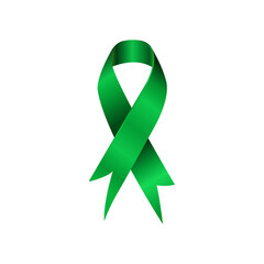 Green ribbon. Scoliosis, Mental health and other awareness symbol