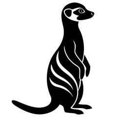 Black Meerkat Silhouette Vector – Crisp & Clean Illustration.
