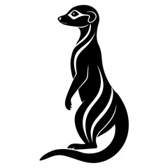 Black Meerkat Silhouette Vector – Crisp & Clean Illustration.