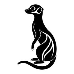Black Meerkat Silhouette Vector – Crisp & Clean Illustration.