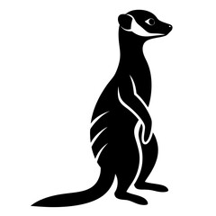 Black Meerkat Silhouette Vector – Crisp & Clean Illustration.
