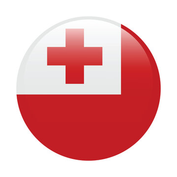 Tonga circle flag logo icon digital vector illustration