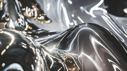 Flowing Metal: A captivating, abstract image showcases undulating metallic surfaces, shimmering with reflected light in a play of texture and form.