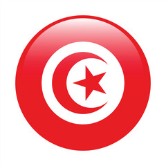 Fototapeta premium Tunisia circle flag logo icon digital vector illustration