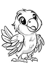 Fototapeta premium Playful cartoon bird character coloring page fun art whimsical design cute imagery creative inspiration