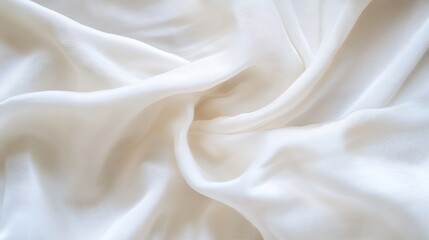 Obraz premium Soft and Elegant White Fabric Draped Smoothly for Home Decor or Fashion Uses : Generative AI