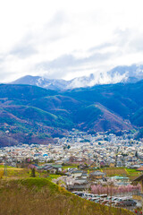 Fototapeta premium Cityscape of Matsumoto town in Nagano, Japan.