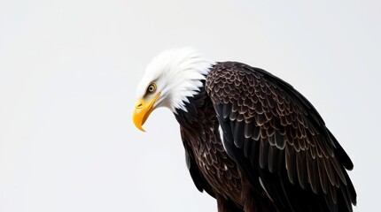 Obraz premium Eagle Close-Up on White Background