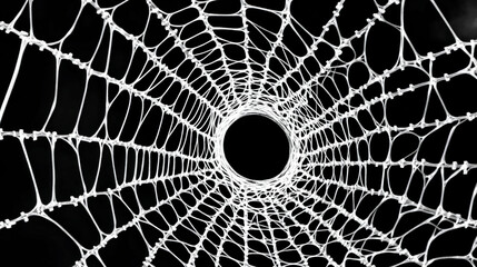 Intricate web pattern against a dark backdrop creating a mesmerizing visual