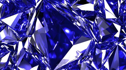 Close-Up of Brilliant Blue Crystal Gemstones Reflecting Light in an Abstract Background