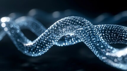 Digital sculpture of infinite dna strand abstract art virtual gallery contemporary design high-resolution futuristic concept