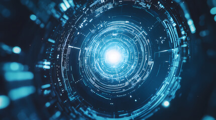 Obraz premium Sci-Fi Design with Concentric Circles and Light