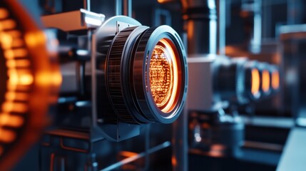 Fototapeta premium Heat detection for inspecting electric motors. Featuring diagnostics and performance checks