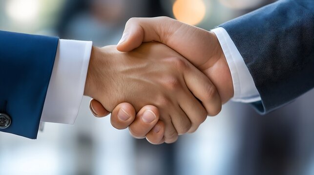 Two Businessmen Shake Hands in Professional Agreement Signifying Trust and Respect : Generative AI