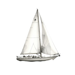 Elegant Sailboat Sailing Gracefully on Water,