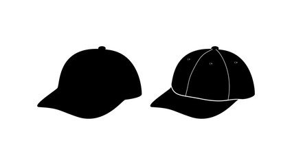 panel cap, black isolated silhouette