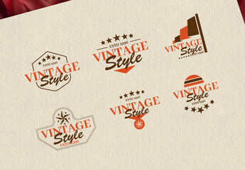 Vintage Style Badge And Logo Set Design Template Layout