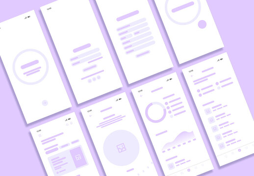 Yoga Mobile App UX Wireframe Layout