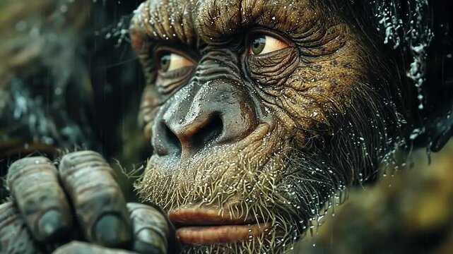 Primitive survival: displaying prehistoric life through the lens of primitive man, community, and the raw essence of early existence in a natural environment.