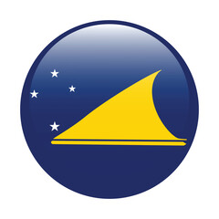 Tokelau circle flag logo icon digital vector illustration