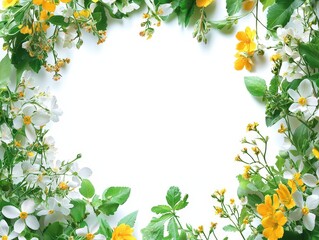 Obraz premium Spring border frame framing element on white background