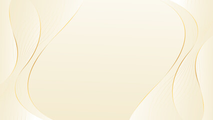 Abstract beige luxury background with gold lines. Elegant wave modern wallpaper. Template banner background for beauty products, sales, ads, events, web and pages