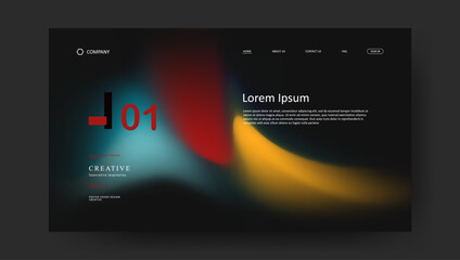 landing page with abstract wave futuristic retro fluid gradient design	
