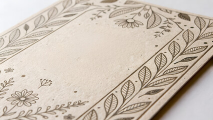 eco friendly wedding sustainable energy efficient Textured paper with floral and leaf patterns, suitable for stationery or craft projects.