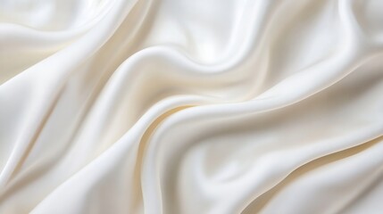 Obraz premium Luxurious smooth silk fabric flowing gracefully creating soft and elegant folds in a pristine white color : Generative AI