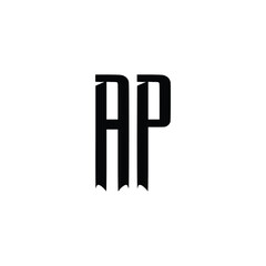 Obraz premium AP monogram logo design letter text name symbol monochrome logotype alphabet character simple logo