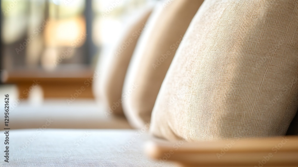 Leinwandbilder closeup view of elegantly designed cushions on a stylish sofa : generative ai