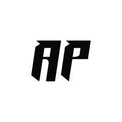 AP monogram logo design letter text name symbol monochrome logotype alphabet character simple logo
