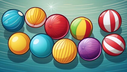 Obraz premium Colorful beach balls collection, summer leisure