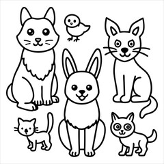 Fototapeta premium Fun and Educational Cute Animal Coloring Pages – Perfect for Learning and Creativity