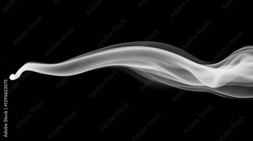 Poster delicate tendrils of smoke swirl and twist gracefully against a black backdrop, resembling fluid mov