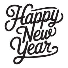 happy new year typography text
