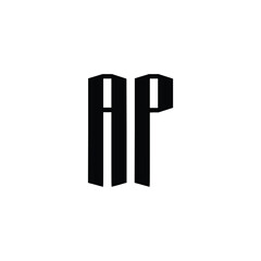 AP monogram logo design letter text name symbol monochrome logotype alphabet character simple logo