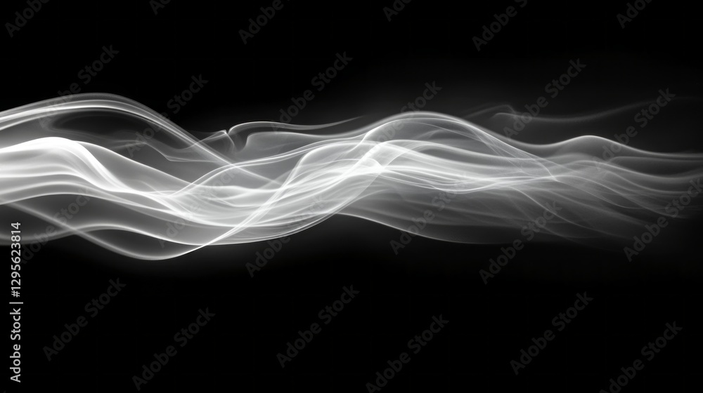 Poster delicate strands of smoke float and intertwine in the air, forming a beautiful abstract pattern. the