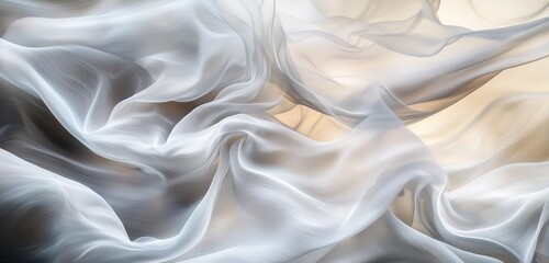 Fototapeta premium Delicate, tranquil abstract background with white and gray flows.