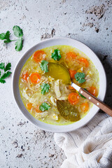 Homemade chicken noodle soup.