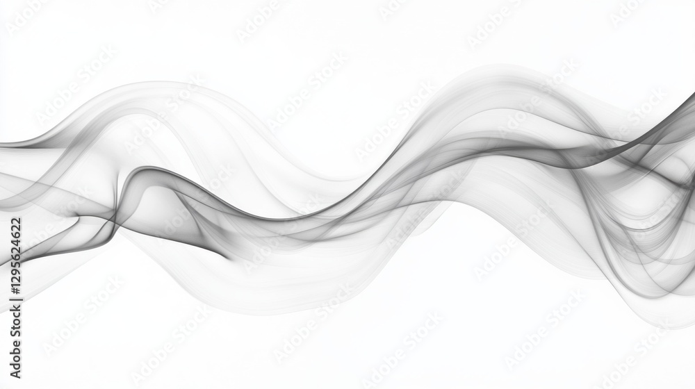 Poster Delicate tendrils of smoke weave and curl in a mesmerizing display of motion, creating a serene and tranquil atmosphere that captivates the senses