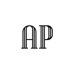AP monogram logo design letter text name symbol monochrome logotype alphabet character simple logo