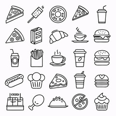 fast food and cake icon
