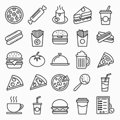 fast food and cake icon