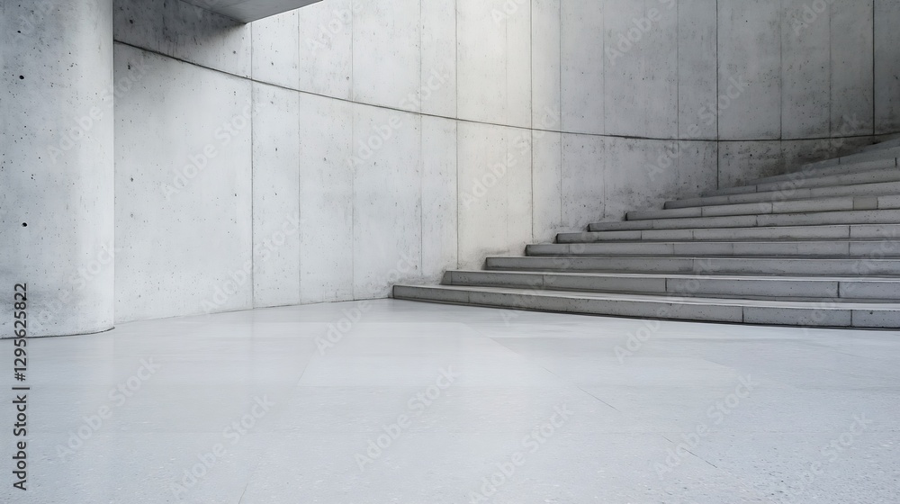 Aufkleber empty concrete staircase with modern design and natural light for architecture themes : generative a